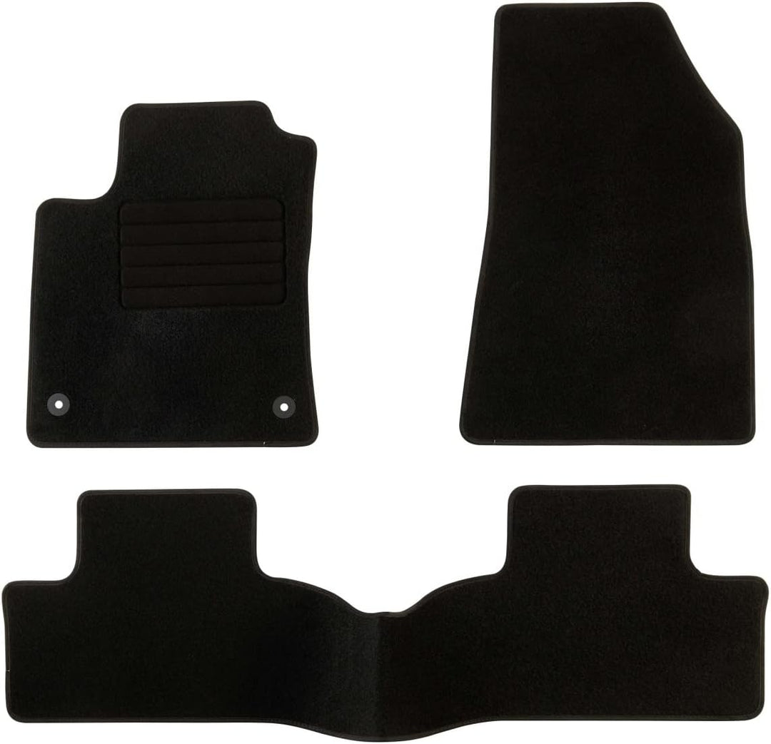 DBS Autofussmatte - nach Mass - 3-teilig - Anti Rutsch - schwarzer Nadelfilz 900g/m² - Velours Ferti