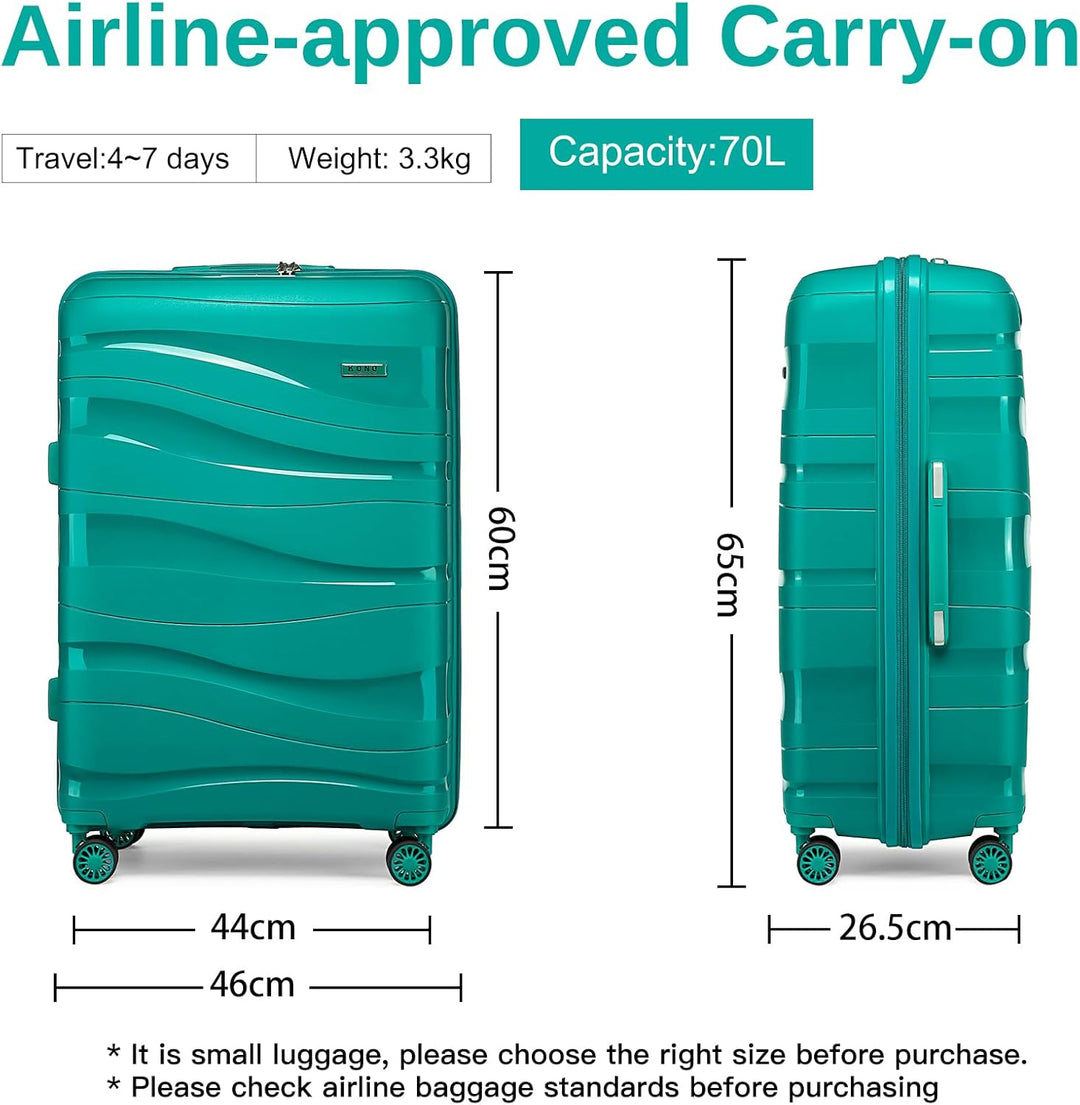 KONO Hartschalenkoffer Mittelgross Koffer Leicht Hartschale Trolley Reisekoffer mit 4 Rollen und TSA