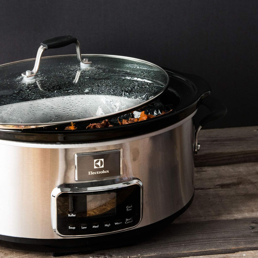 Electrolux ESC7400 Slow Cooker - Slow Cooker aus Edelstahl mit 6 vordefinierten Programmen, 235 W, 6