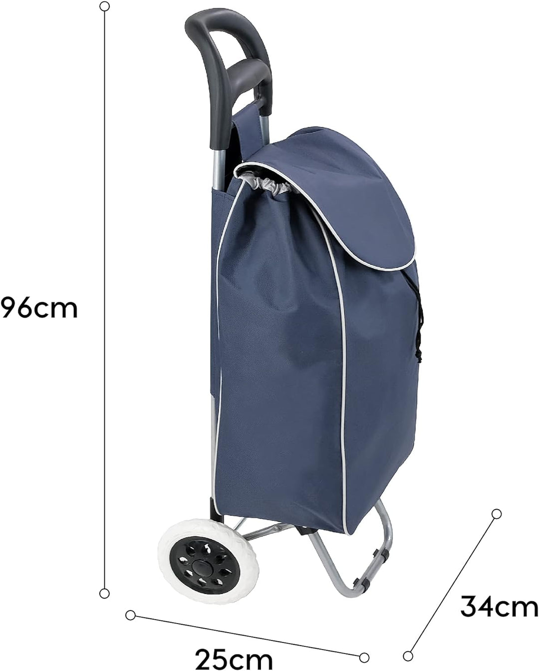 wuuhoo® Einkaufstrolley Shoppy mit Rollen und Aluminiumgestell 34 Liter, Einkaufswagen in Blau faltb