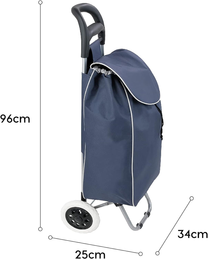 wuuhoo® Einkaufstrolley Shoppy mit Rollen und Aluminiumgestell 34 Liter, Einkaufswagen in Blau faltb