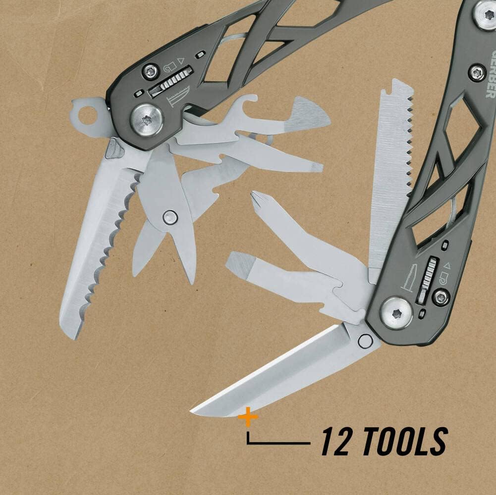 Gerber Multifunktionswerkzeug mit Nylon-Scheide und 12 Funktionen, Suspension Multi-Tool, 1003720 12