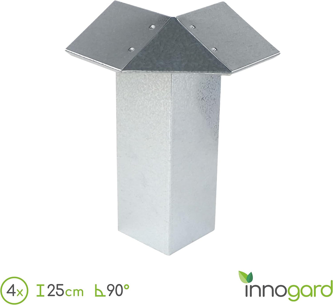 innogard S7050-006 – Schneckenzaun Set 14 TLG. – Feuerverzinkt – 4X Aussenecke 90°, 10x Seitenteil 2