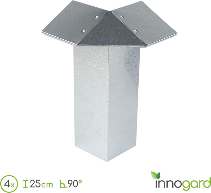 innogard S7050-006 – Schneckenzaun Set 14 TLG. – Feuerverzinkt – 4X Aussenecke 90°, 10x Seitenteil 2