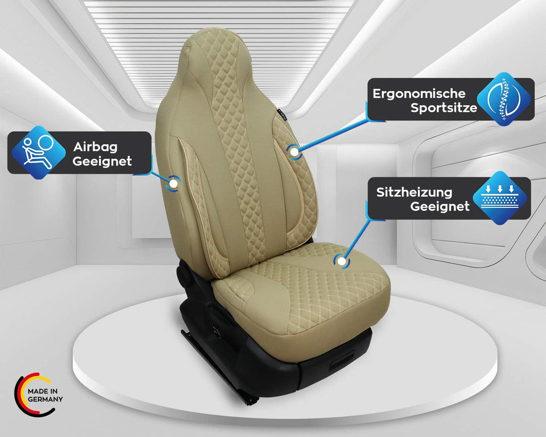 BREMER SITZBEZÜGE Mass Piloten Auto Schonbezüge kompatibel mit BMW 3er E90 & E91 Fahrer & Beifahrer