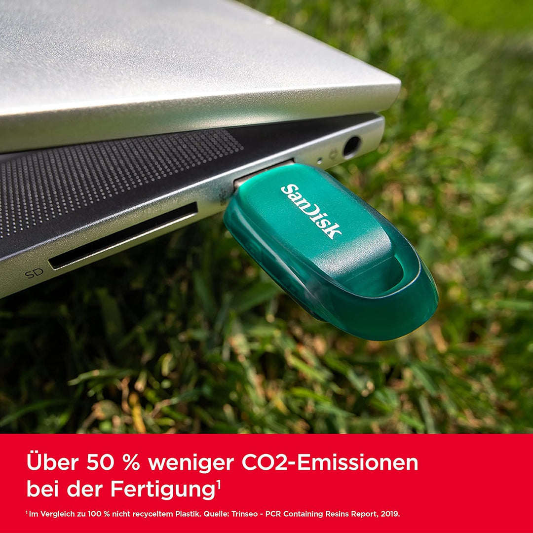 SanDisk Ultra Eco USB 3.2 Flash-Laufwerk 256 GB (Lesegeschwindigkeit bis 100 MB/s, RescuePRO Deluxe,