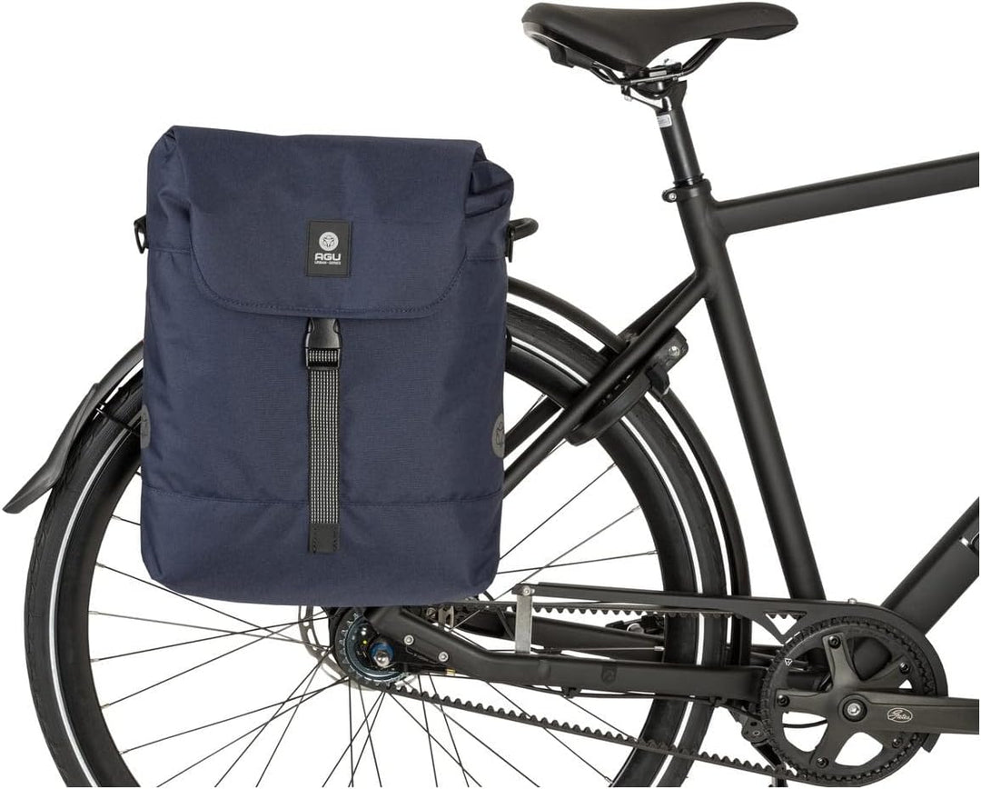 AGU Essentials DWR Urban Klickfix Fahrradtasche für Gepäckträger, 17L Seitentasche Fahrrad mit Schul
