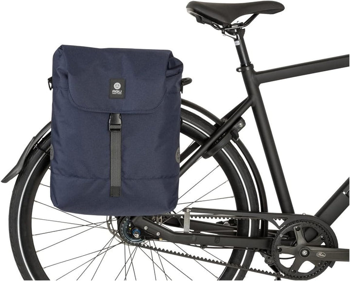 AGU Essentials DWR Urban Klickfix Fahrradtasche für Gepäckträger, 17L Seitentasche Fahrrad mit Schul