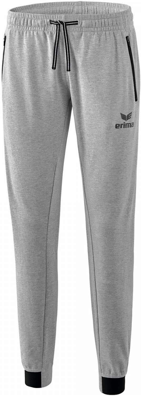 Erima Damen Essential Sweathose 34 Hellgrau Melange/Schwarz, 34 Hellgrau Melange/Schwarz