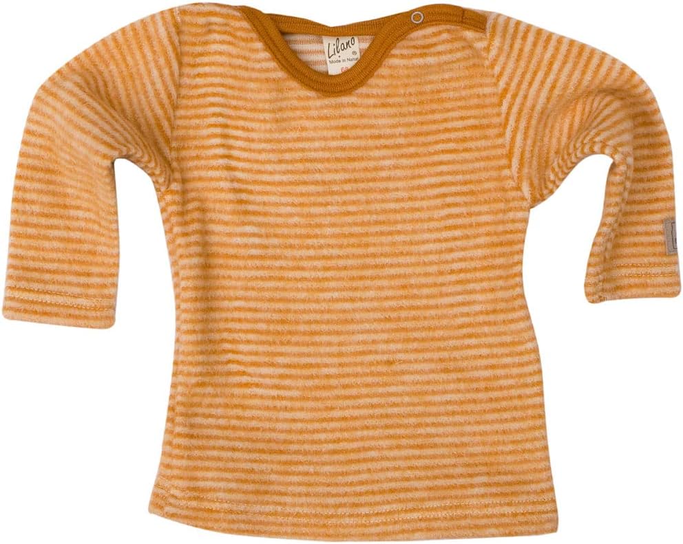 Lilano, Merino Baby Pullover Flausch, 100% Wolle (kbT) 74 Curry/Natur, 74 Curry/Natur