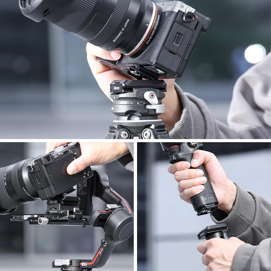 ULANZI UKA03 Quick Release Base, Schnellkupplungssockel mit 1/4' Schraubgewinde für Dreibein, Einbei