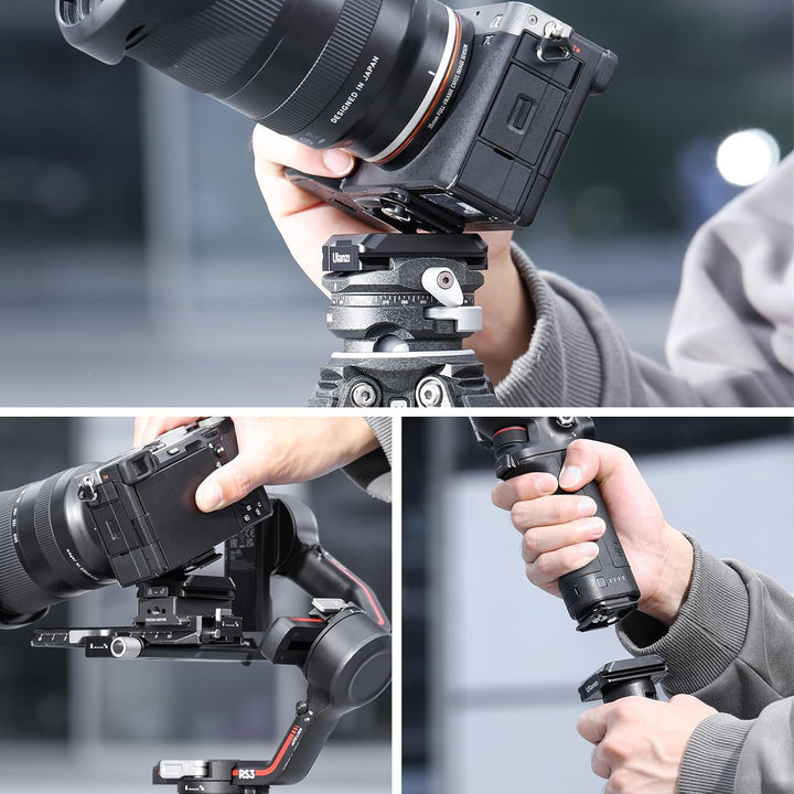 ULANZI UKA03 Quick Release Base, Schnellkupplungssockel mit 1/4' Schraubgewinde für Dreibein, Einbei