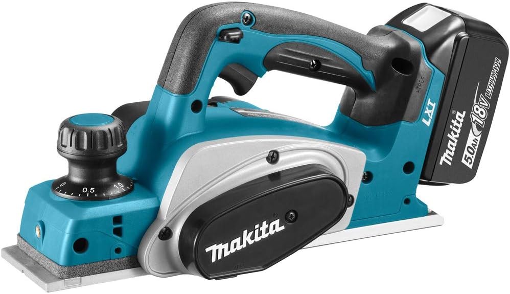 Makita Akku-Hobel 82 mm, (18 V), DKP180RTJ mit 2x Akku 5,0 Ah Ladegerät im MAKPAC, mit 2x Akku 5,0 A
