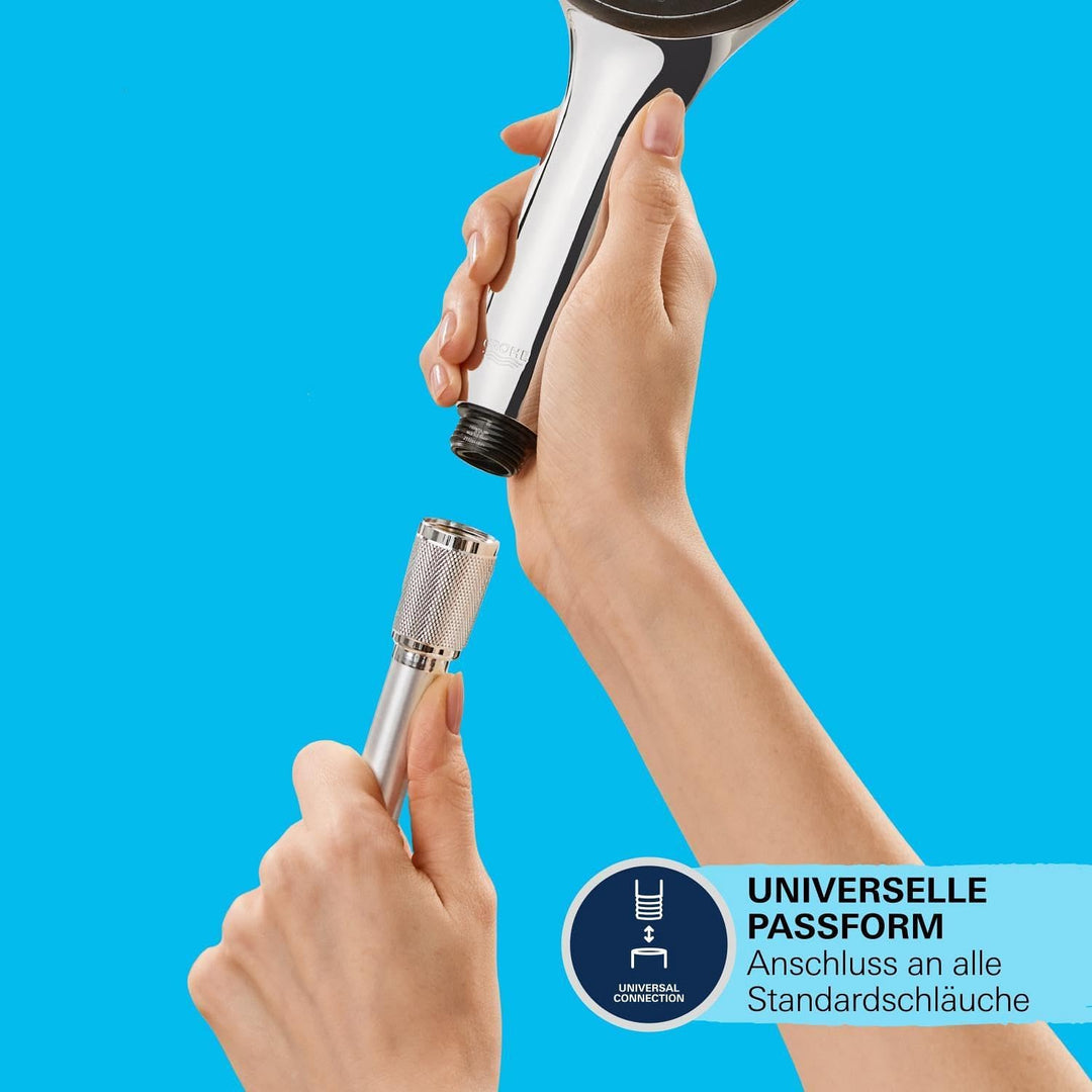 GROHE Vitalio SmartActive 130 Cube - Handbrause (wasserpsarend, 3 Strahlarten, Antikalk-System), chr