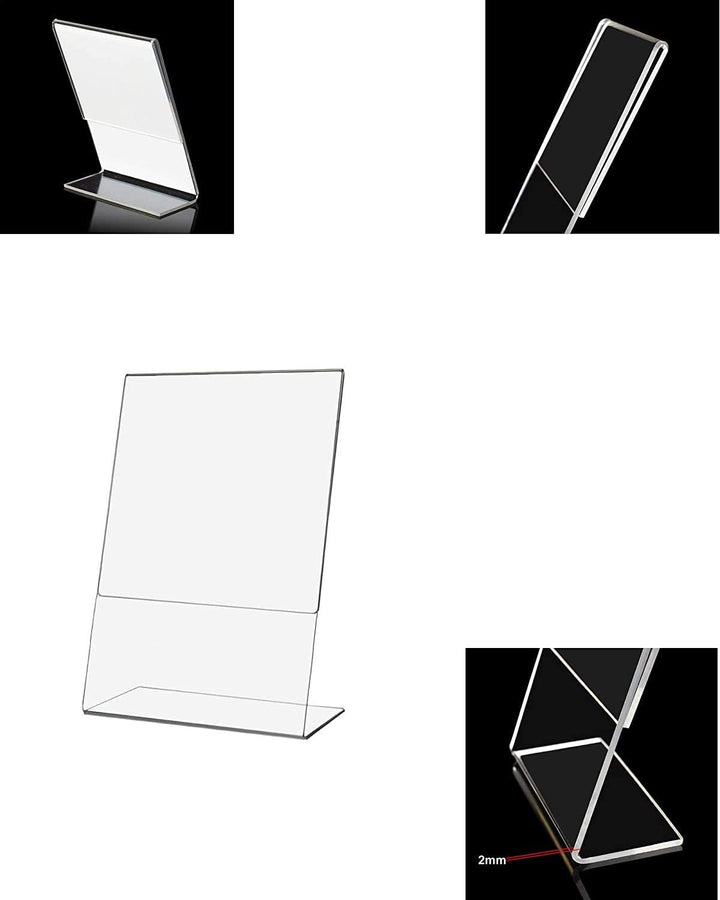 TUKA 10X A4 Hoch Acryl Anzeige-Ständer Plakataufsteller, Tischaufsteller Schräg L-Ständer, Prospekts