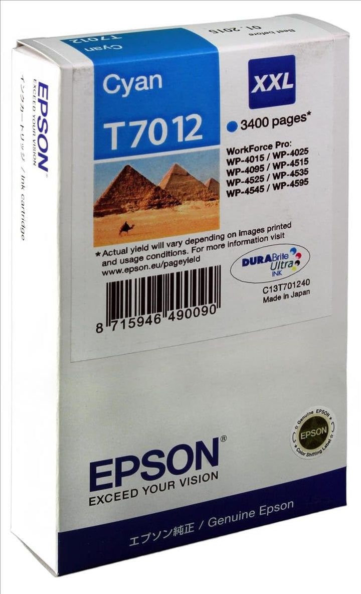 Epson WP4000 / 4500 Series Ink Cartridge XXL Cyan 3.4k, cyan
