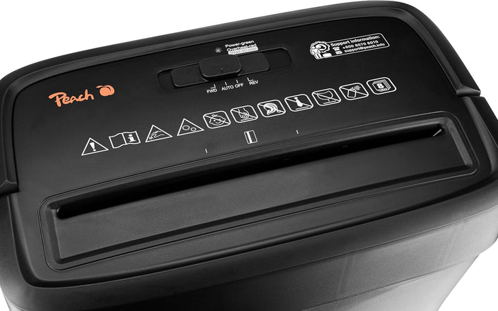 Peach Partikelschnitt Aktenvernichter | 8 Blatt | 16 Liter/200 A4 | 5 x 18 mm Partikelgrösse (P-4) |