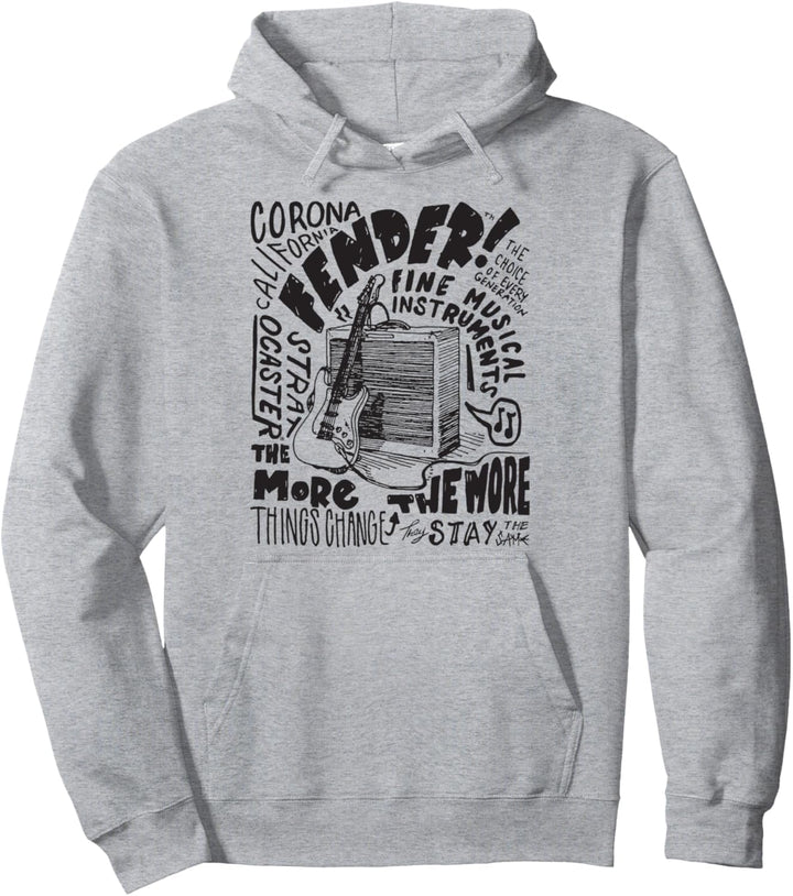 Fender Corona CA Guitar And Amp Sketch Pullover Hoodie