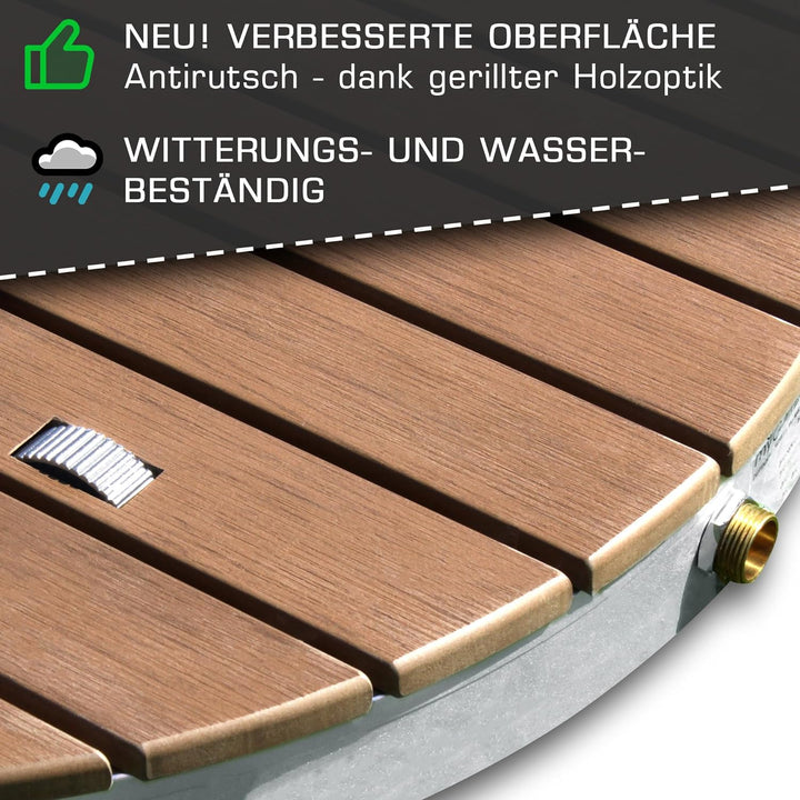 @tec Gartendusche Aussendusche aus WPC, Mobile Bodendusche Campingdusche, Sauna- & Pool-Dusche mit B