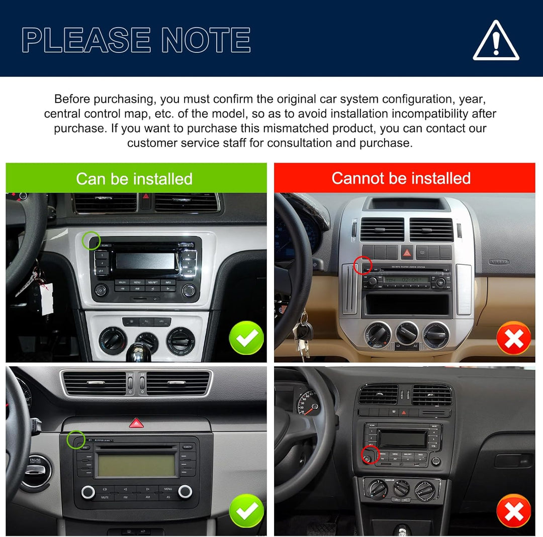 Android Wireless Carplay Autoradio mit Navi für VW Golf 5 6 Polo Passat, 7 Zoll Touch Display Radio