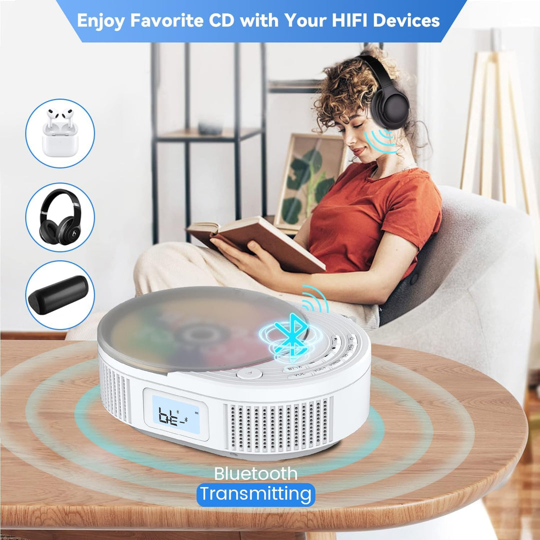 MONODEAL NEU 2024 CD Player Tragbar, CD Player Bluetooth & Radio FM 2 in 1, Wiederaufladbar Tragbare