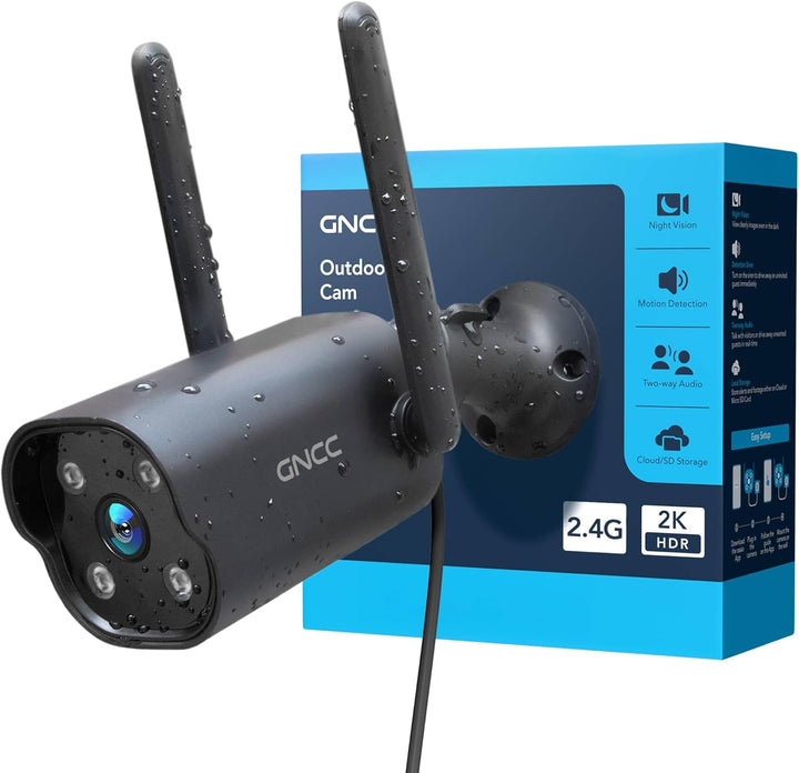 GNCC Überwachungskamera Aussen 2K, Kamera Überwachung Aussen, WLAN Kamera Outdoor, Bluetooth-Verbind