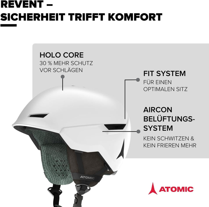 ATOMIC Revent Skihelm - Unisex für Erwachsene - Individuelle Passform für präzisen Sitz - Überlegene