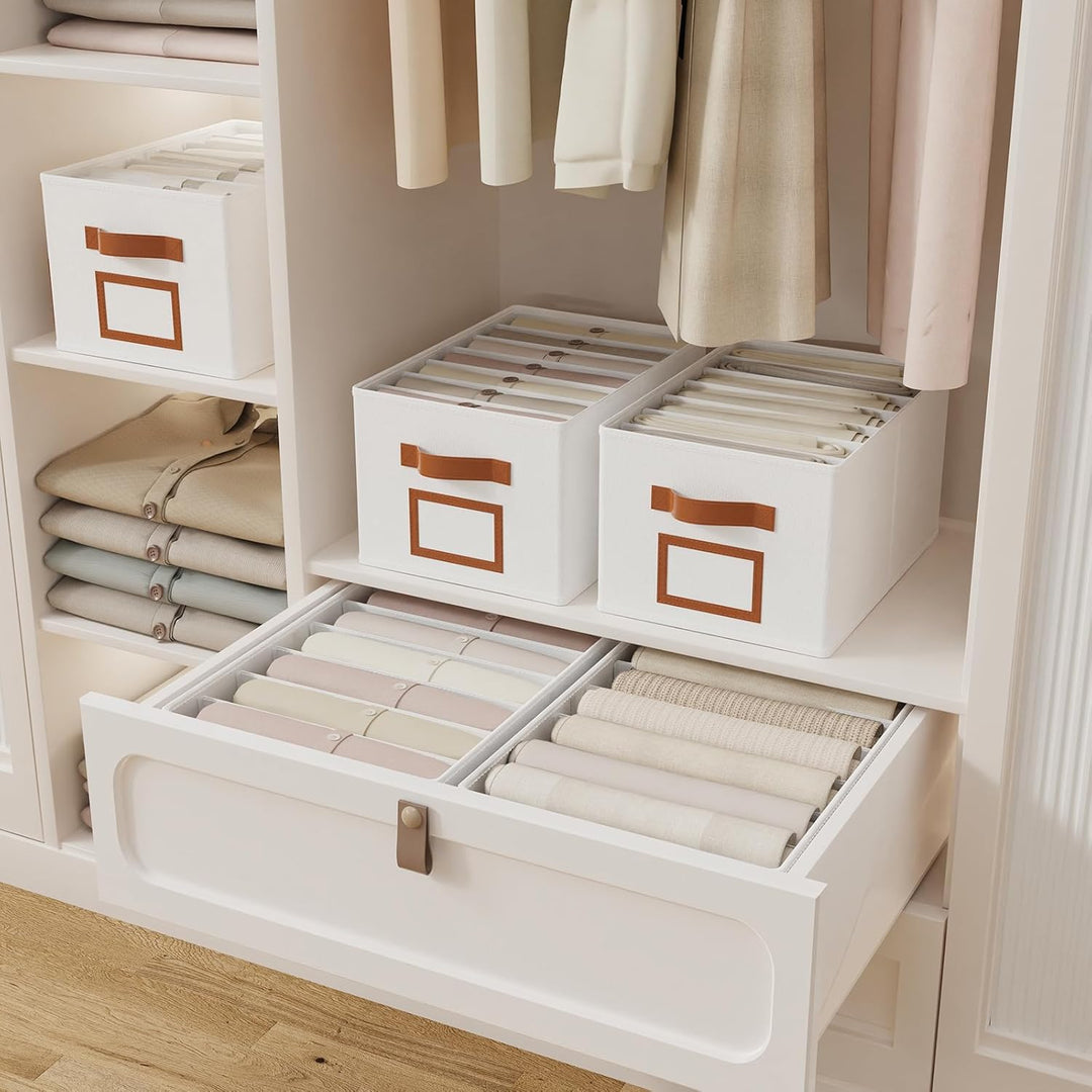 OUTBROS Faltbare Aufbewahrungsbox Schubladen-Organizer, 3 Stück Jeans Schrank Organizer Stoff Kleide