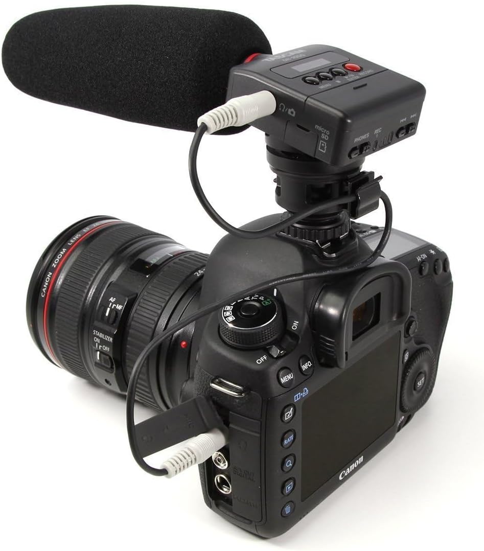 Tascam DR-10SG – Audiorecorder mit Richtmikrofon für DSLR-Kameras