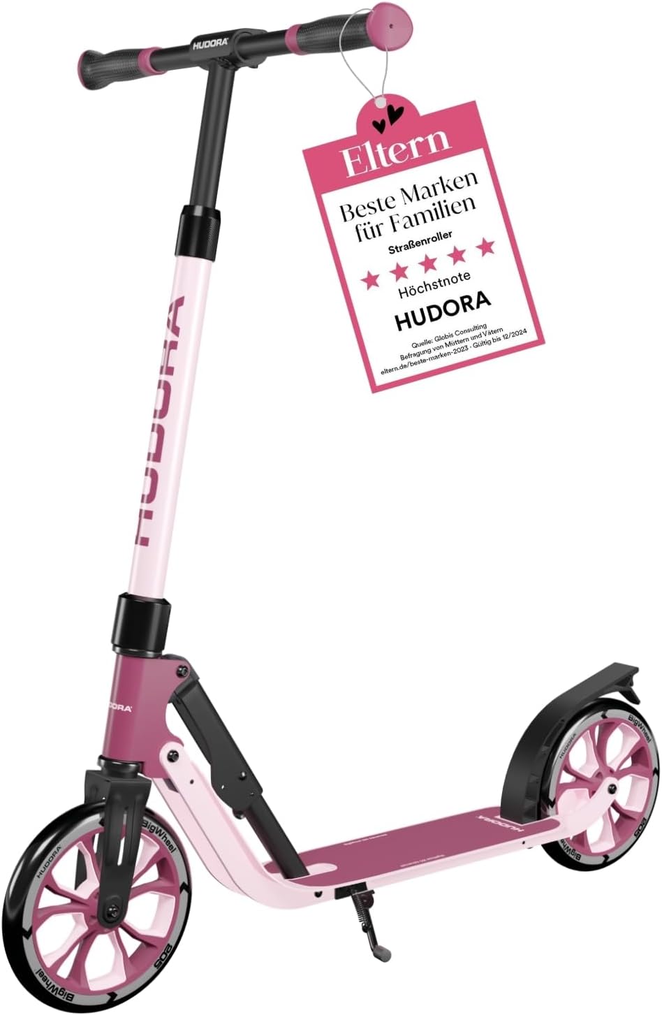 HUDORA BigWheel® 205 Advanced Scooter - Komfortabler Aluminium-Roller für bis zu 100kg - Höhenverste