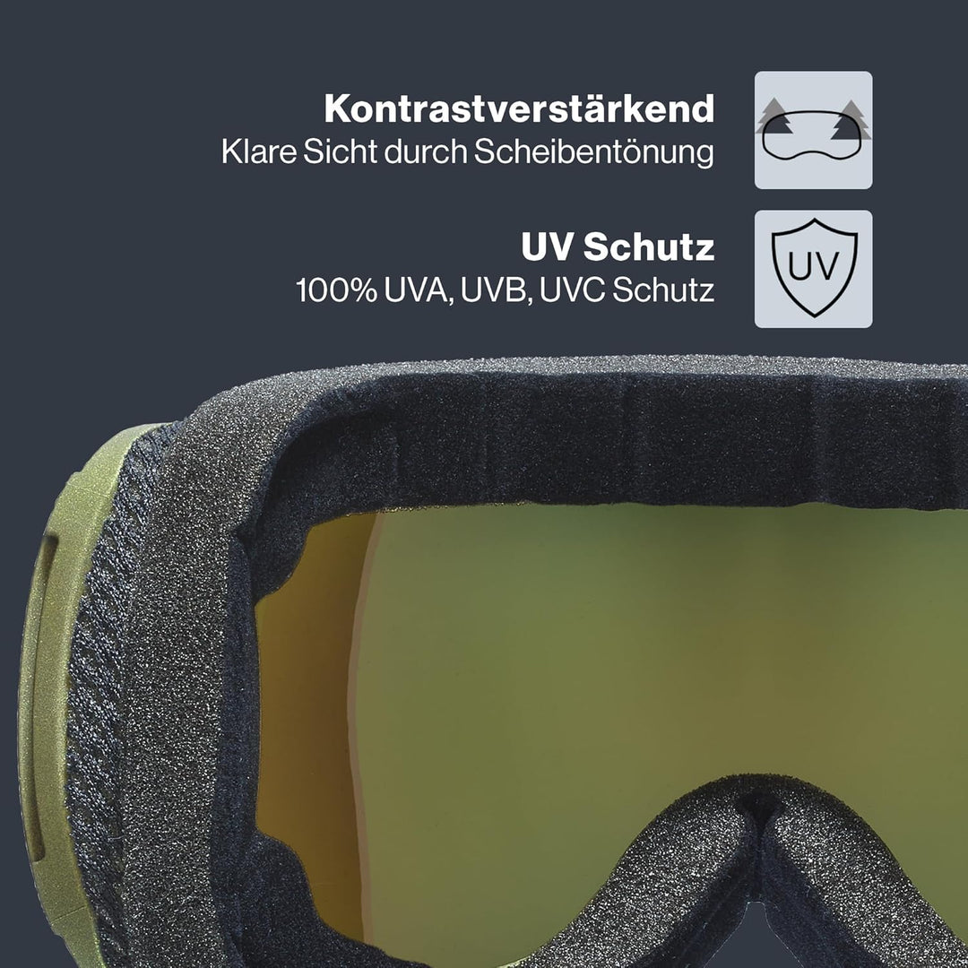 uvex Unisex Downhill 2100 Cv Planet Skibrille (1er Pack) Einheitsgrösse croco mat/green-green, Einhe