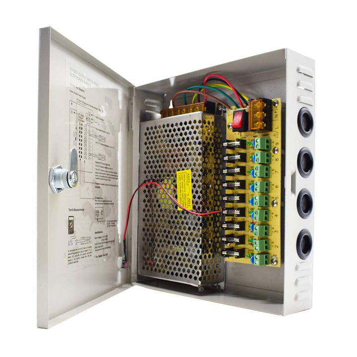 Weishuo 9 Kanal Netzteil Kasten für CCTV Kamera Videoüberwachung Leistungsnetzteil 12V DC10A 120W