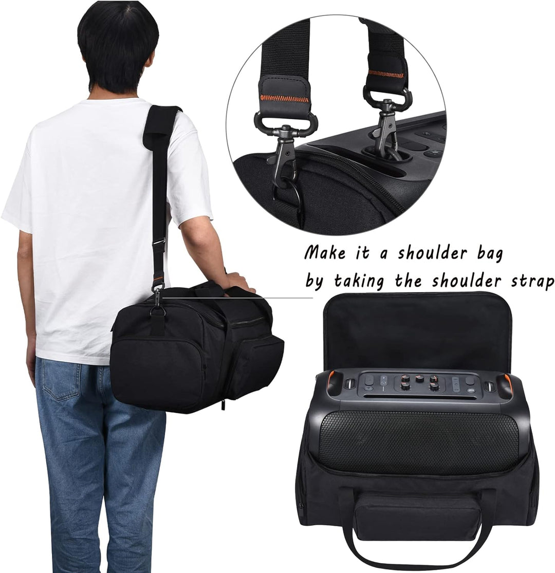 Yaowanguan Hülle Tragetasche Umhängetasche mit zusätzlichen Aufbewahrungstaschen für JBL PartyBox On