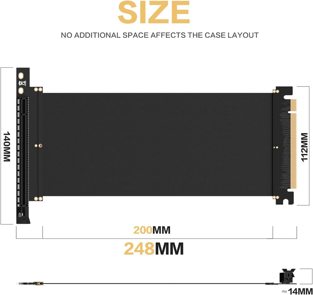 AsiaHorse NEU PCIE 3.0 X16 GPU Riser Kabel, Ultra-Flexible PCIE 3.0 Riser Kabel mit Schneller Geschw