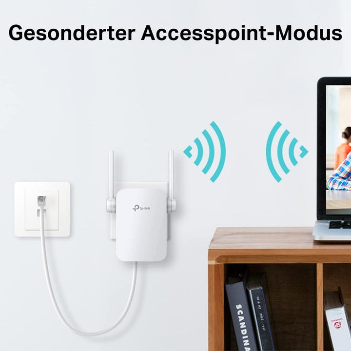 TP-Link RE305 AC1200 WLAN Repeater (Dual WLAN AC+N, 1167 Mbit/s, App Steuerung, 1 Port, 2x flexible