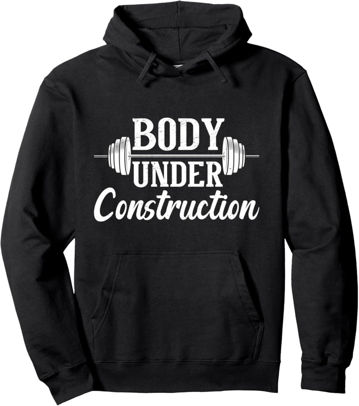 Body Under Construction Fitness Übung Workout Gym Freak Pullover Hoodie