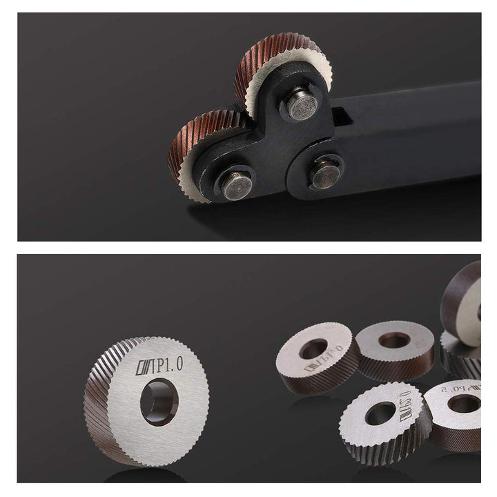 Opaltool Rändelrad-Set, Stahl, Doppelrad, schräge Zähne, Lineares Rändelrad, diagonal, 0,5mm, 1 mm,