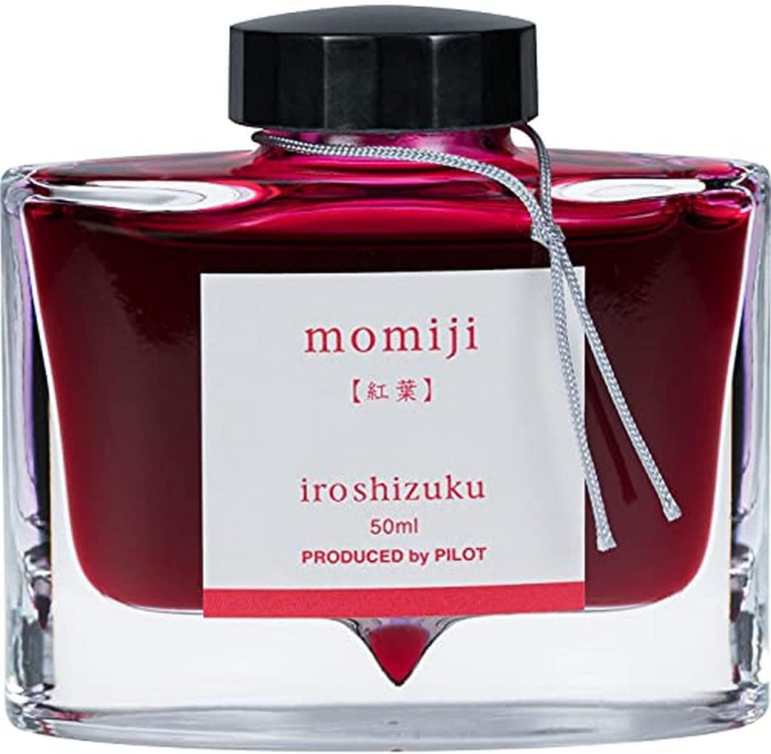 PILOT Iroshizuku 69208 Füllfederhalter-Tinte, Momiji, Herbstblätter (rot), 50 ml Flasche Vermillion