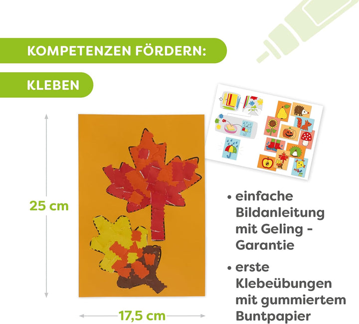 HABA Sachenmacher Bastelset Herbst für Kinder ab 3 Jahren – Kinder-Bastelsets mit Papier, Kleben & F