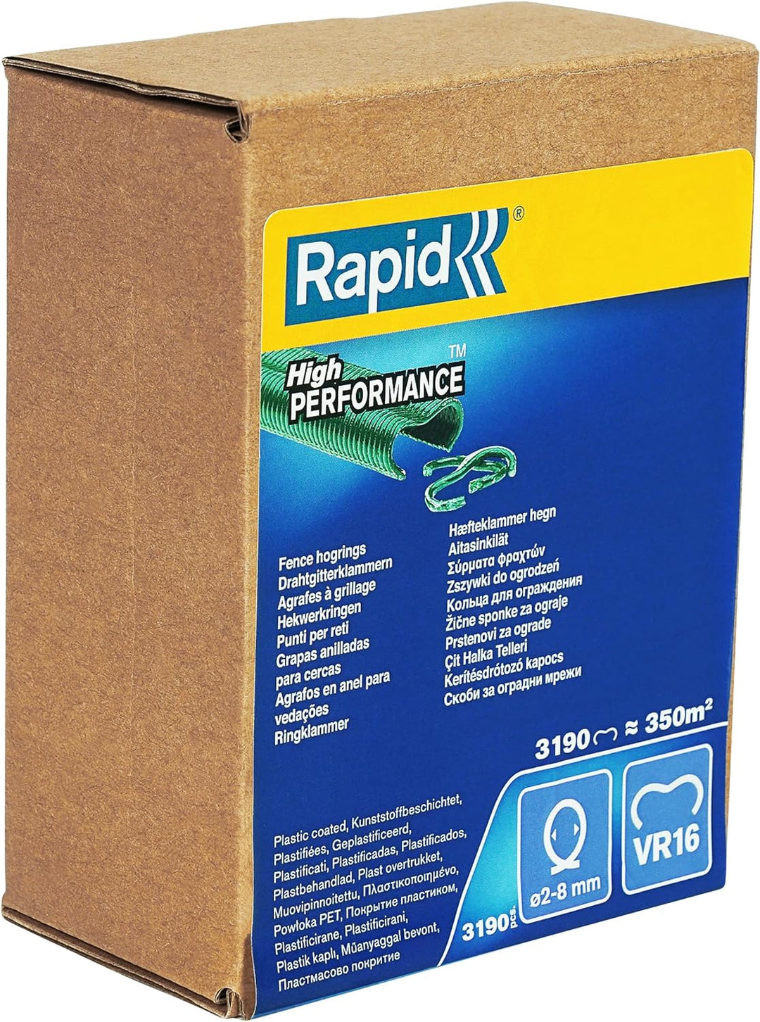 Rapid Zaun-Ringklammern VR16 Grün, 3.190 Stk., zur Befestigung von Spanndrähten und Zäunen, für FP21