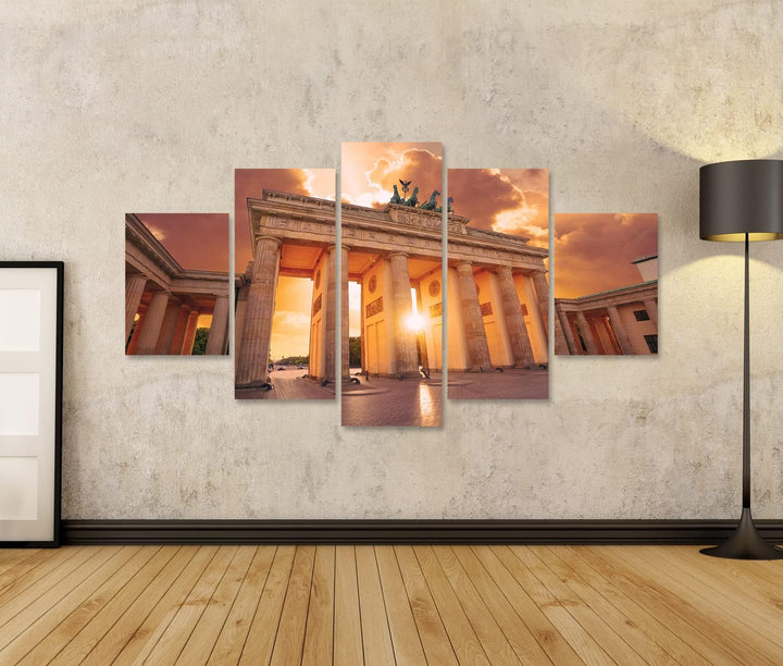islandburner Bild auf Leinwand Berlin Brandenburger Tor Sonnenuntergang Bilder Wandbilder Poster Lei