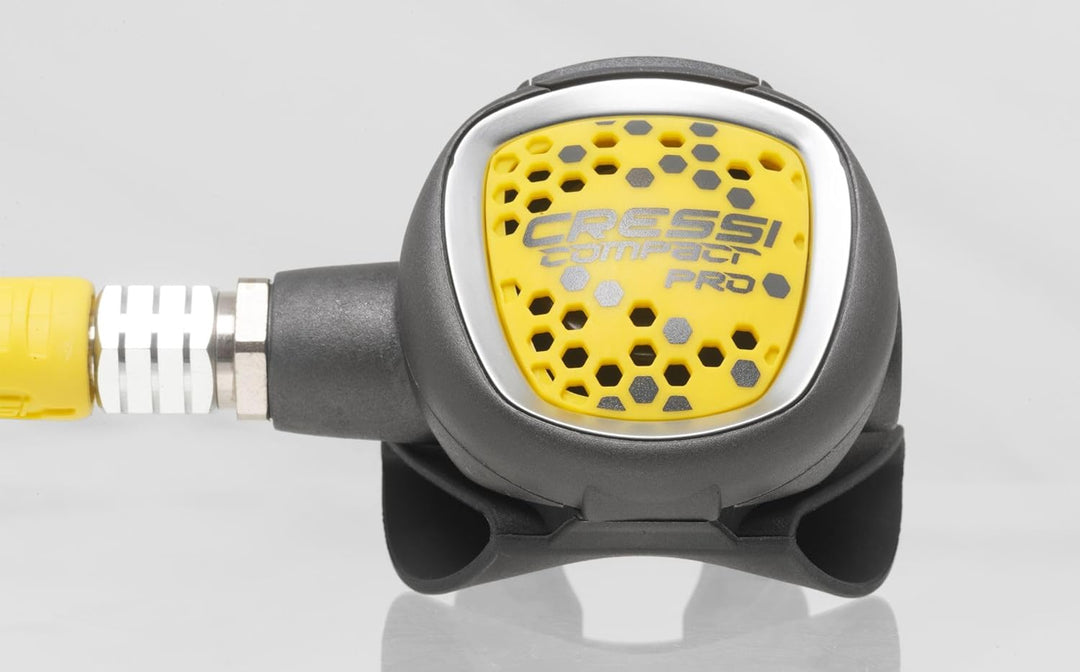 Cressi Octopus zum Tauchen - Premium Octopus mit gelber Röhre Compact Pro, Compact Pro