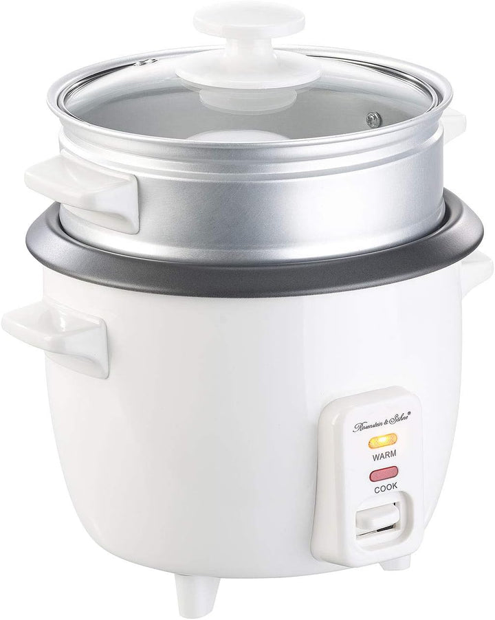 Rosenstein & Söhne Küchengeräte: Mini-Reiskocher mit Dampfgar-Einsatz & Warmhaltefunktion, 0,5 l, 35