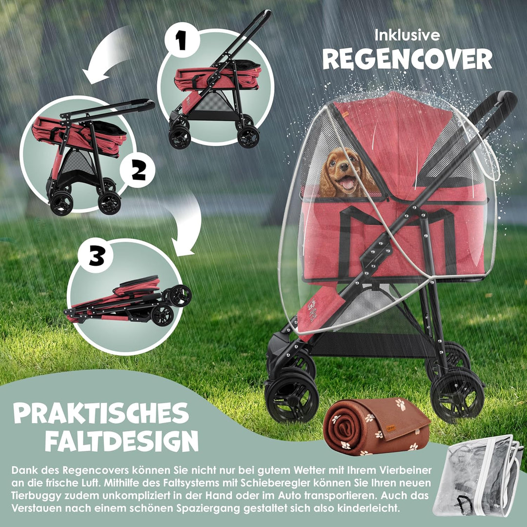 LOVPETยฎ Hundewagen 2in1 Hundebuggy Hundebox Transporttasche Faltbar klappbar bis 20kg Haustiere Bugg