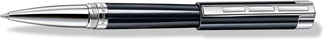 STAEDTLER Initium Resina Tintenroller, schwarzes Edelharz, M, schwarz, Made in Germany, mit edler Ge