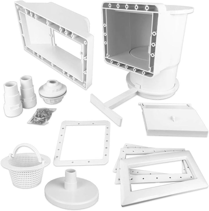 well2wellness ABS Pool Skimmer Breitmaulskimmer Set 'Wide Flow' mit erweiterter Öffnung + Skimmerble
