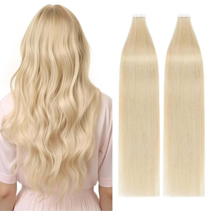 TESS Tape Extensions Echthaar Blond 40 Stück 45 cm Haarverlängerungen Remy Human Hair günstig 100 g