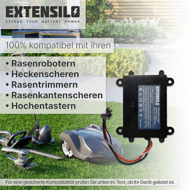 EXTENSILO Akku Ersatz für Bosch F 016 104 898, F016104898, F016L69176 für Rasenroboter Rasenmäher (2