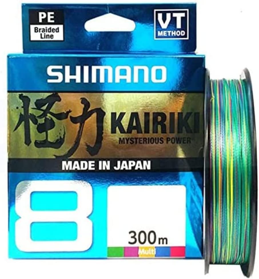 Shimano Kaïki 8, 300 Meter, Mehrfarbig, geflochtene Angelschnur, 59WPLA68R2 0.13mm / 8.2kg, 300m, 0.