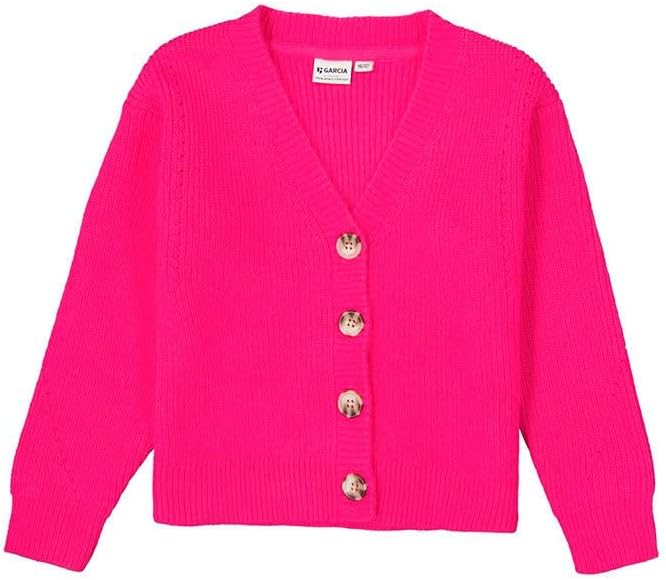 GARCIA Mädchen Cardigan Knit Pullover 110 Pink Peacock, 110 Pink Peacock